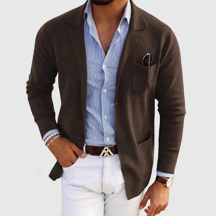 Timeless Men’s Knit Business Modern Blazer for Formal or Casual Event