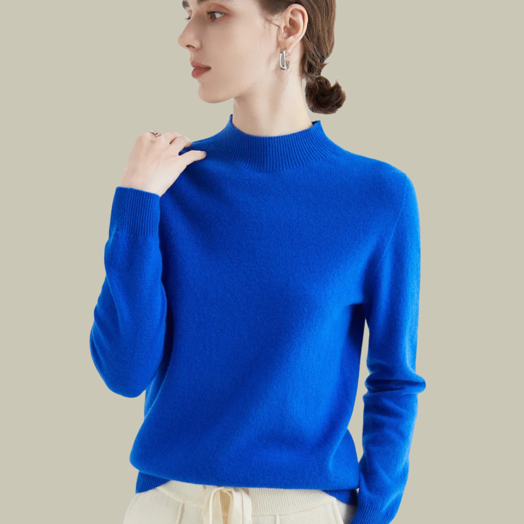 Women’s High Neck Slim Fit Sweater Elegant Fitted Winter Top