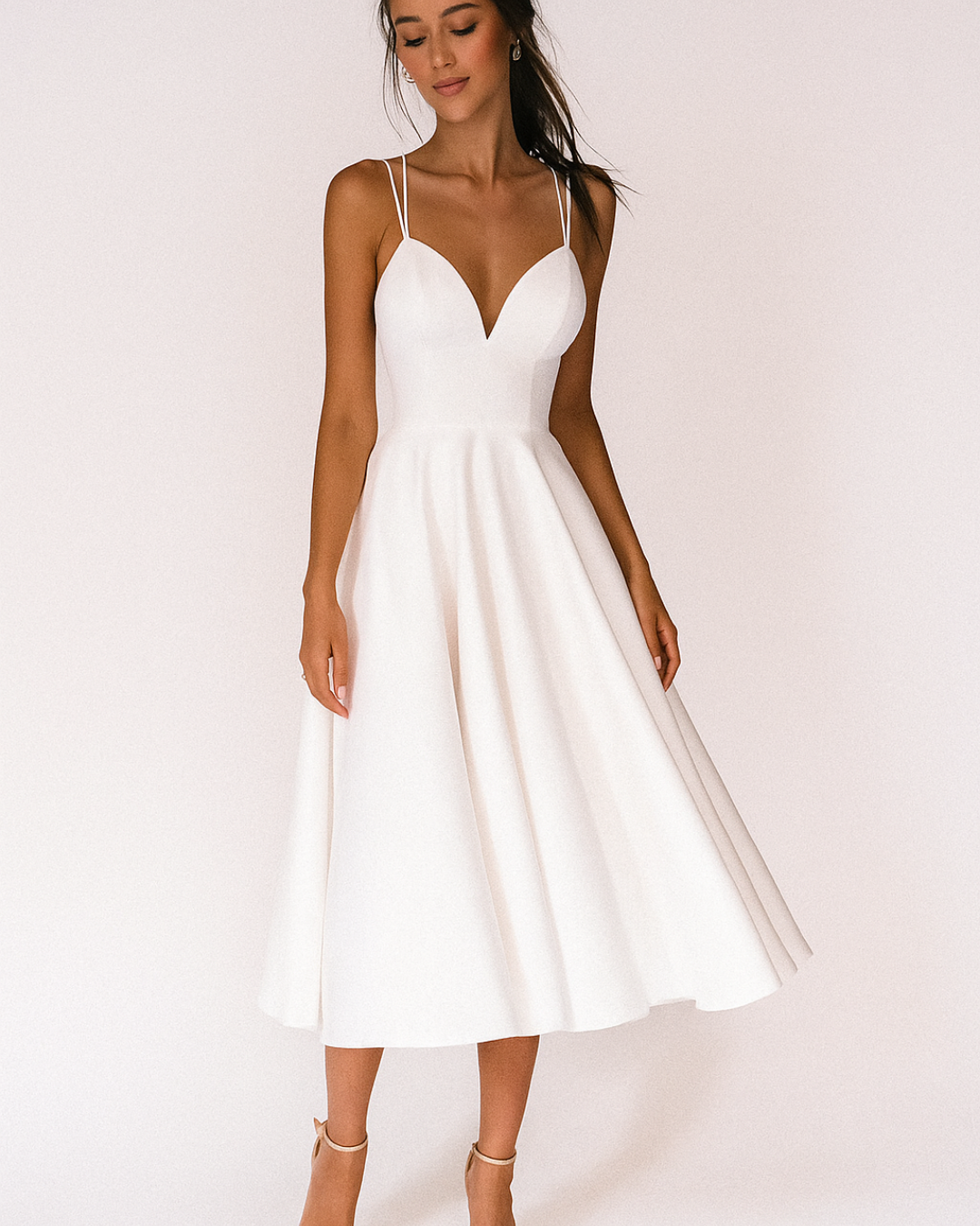 Women’s Chic Strappy Midi Wedding Guest Dresses for Elegant Events