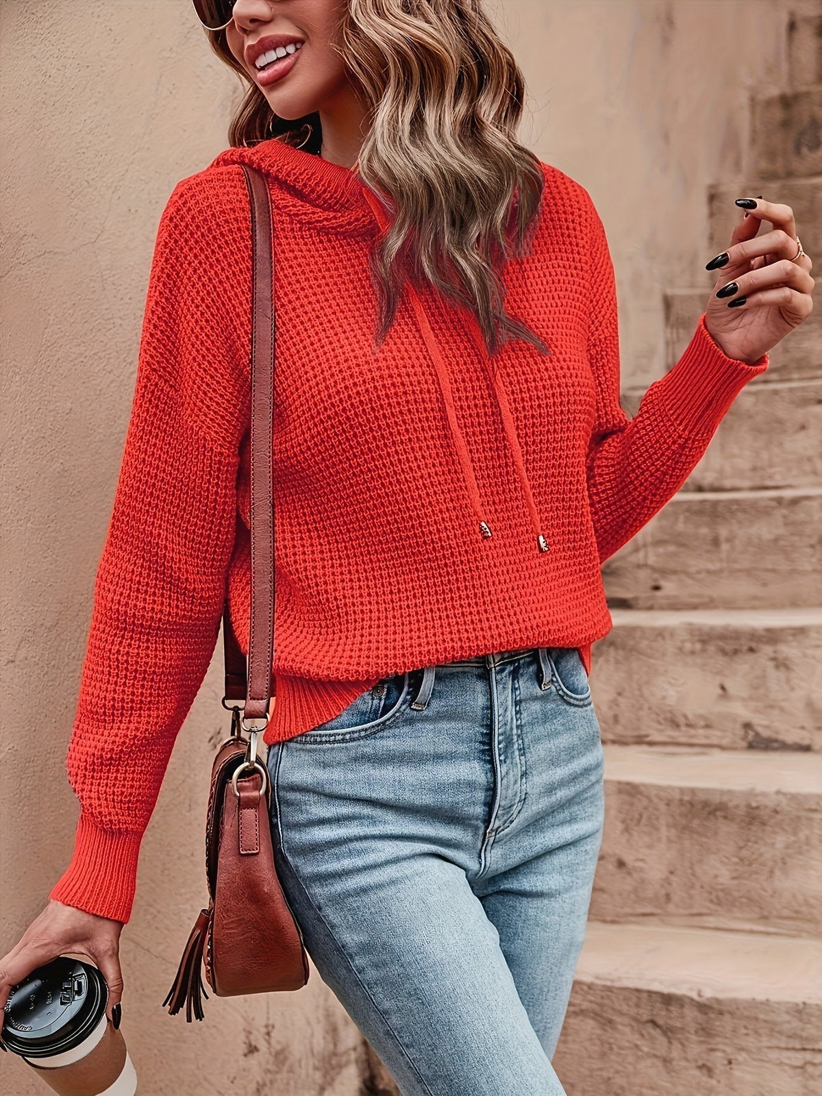 Women's Stylish Hooded Long Sleeves Jumper for Autumn and Winter
