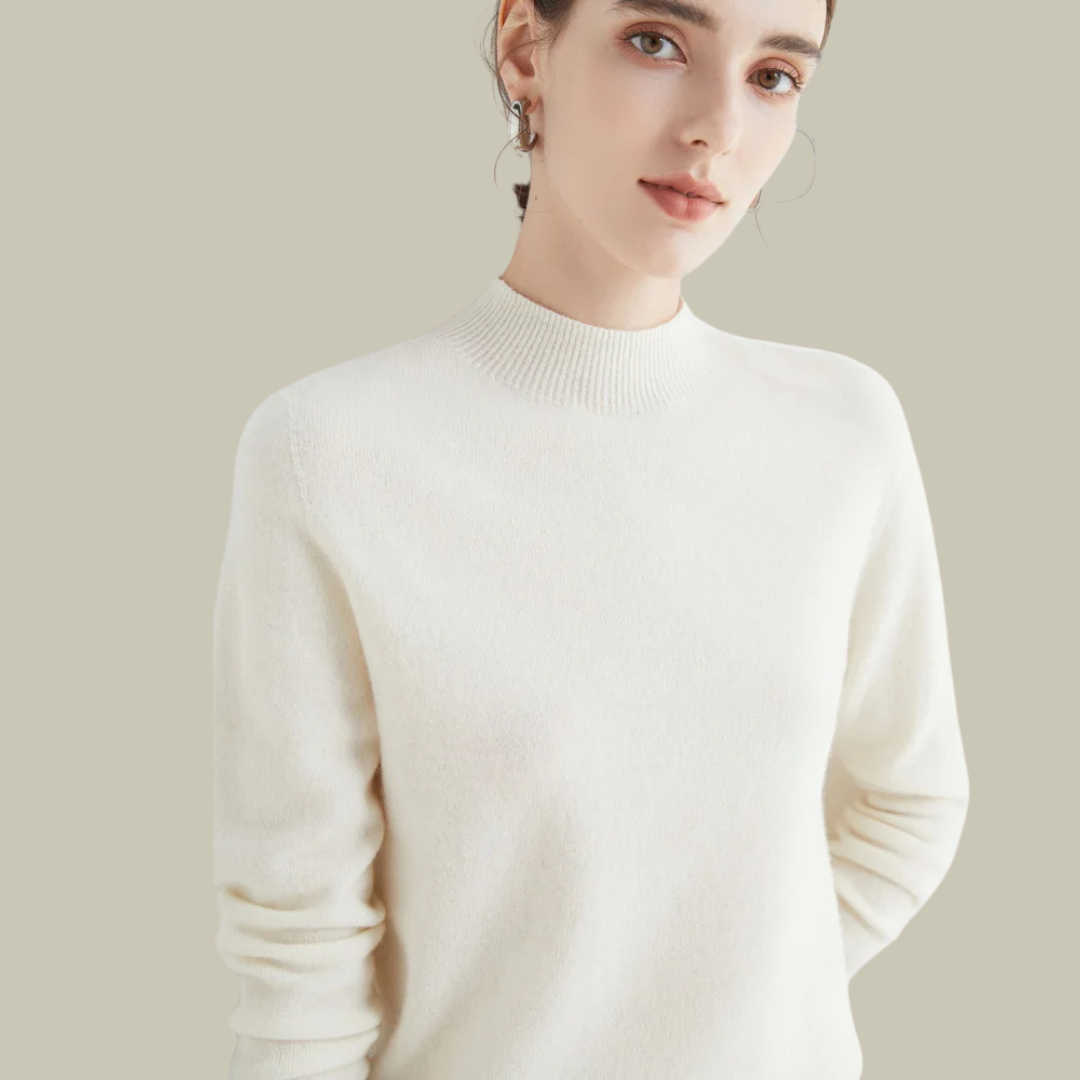 Women’s High Neck Slim Fit Sweater Elegant Fitted Winter Top
