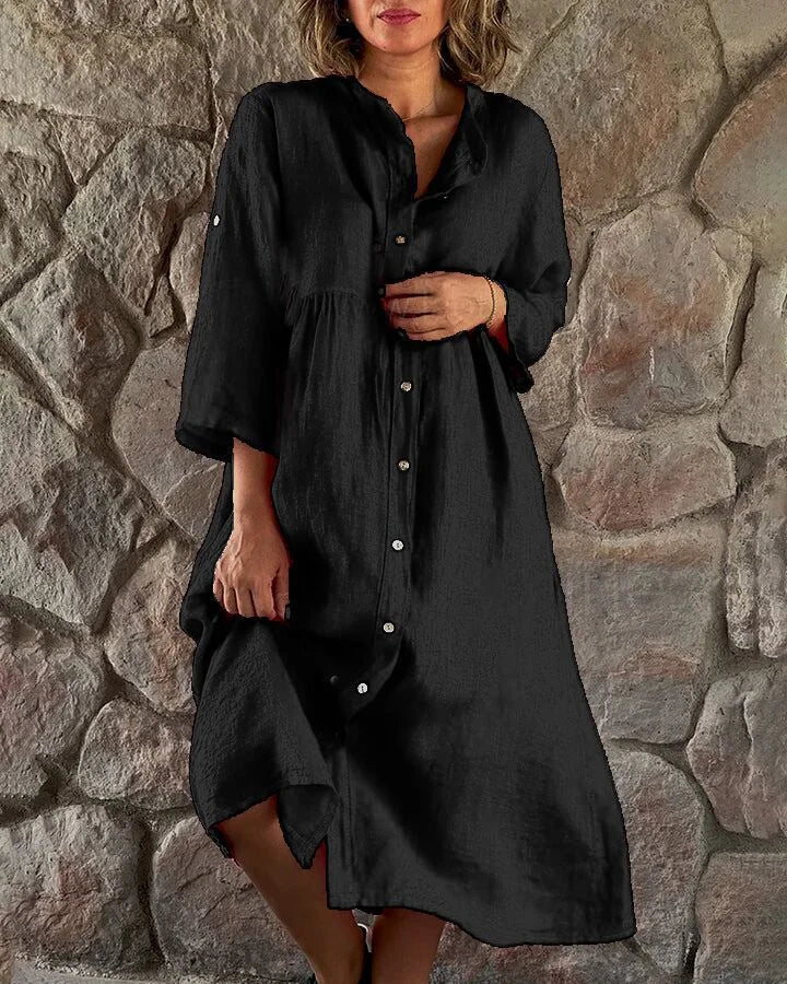 Women's Elegance Flowing Summer Airy Shirt Dress