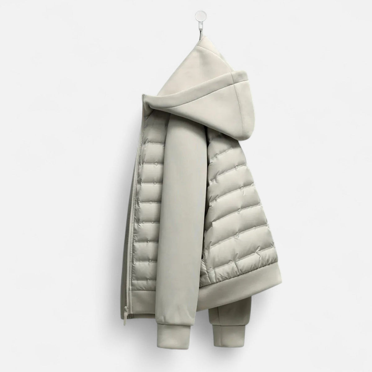 Modern Winter Spliced Quilted Hooded Down Jacket for Men