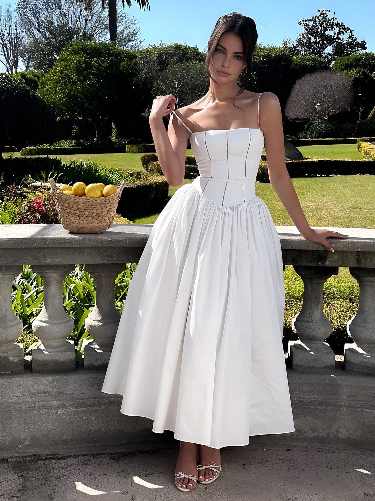 Women's Timeless Corset Midi Wedding Guest Dress