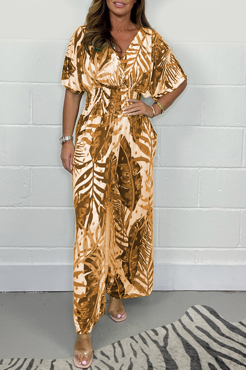 Women's Casual Summer Floral Outfit Jumpsuit
