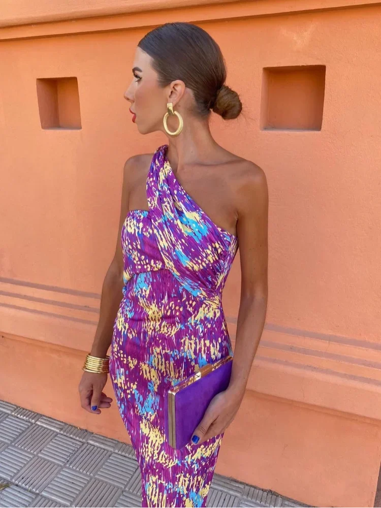 Women’s Summer Dress One Shoulder Elegant Silhouette