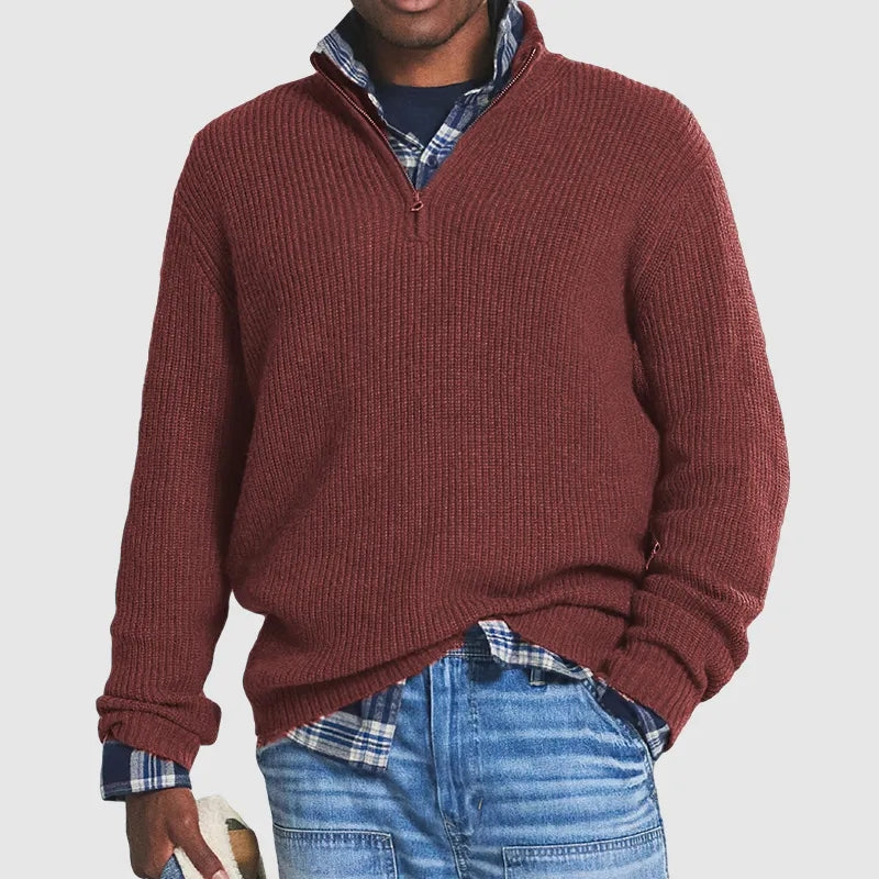 Men's Durable Layered Warm Outdoor Half Zip Sweater for Every Season