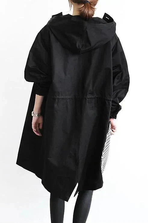 Women's Fashion Long Water-resistant Oversized Urban Protection Raincoat