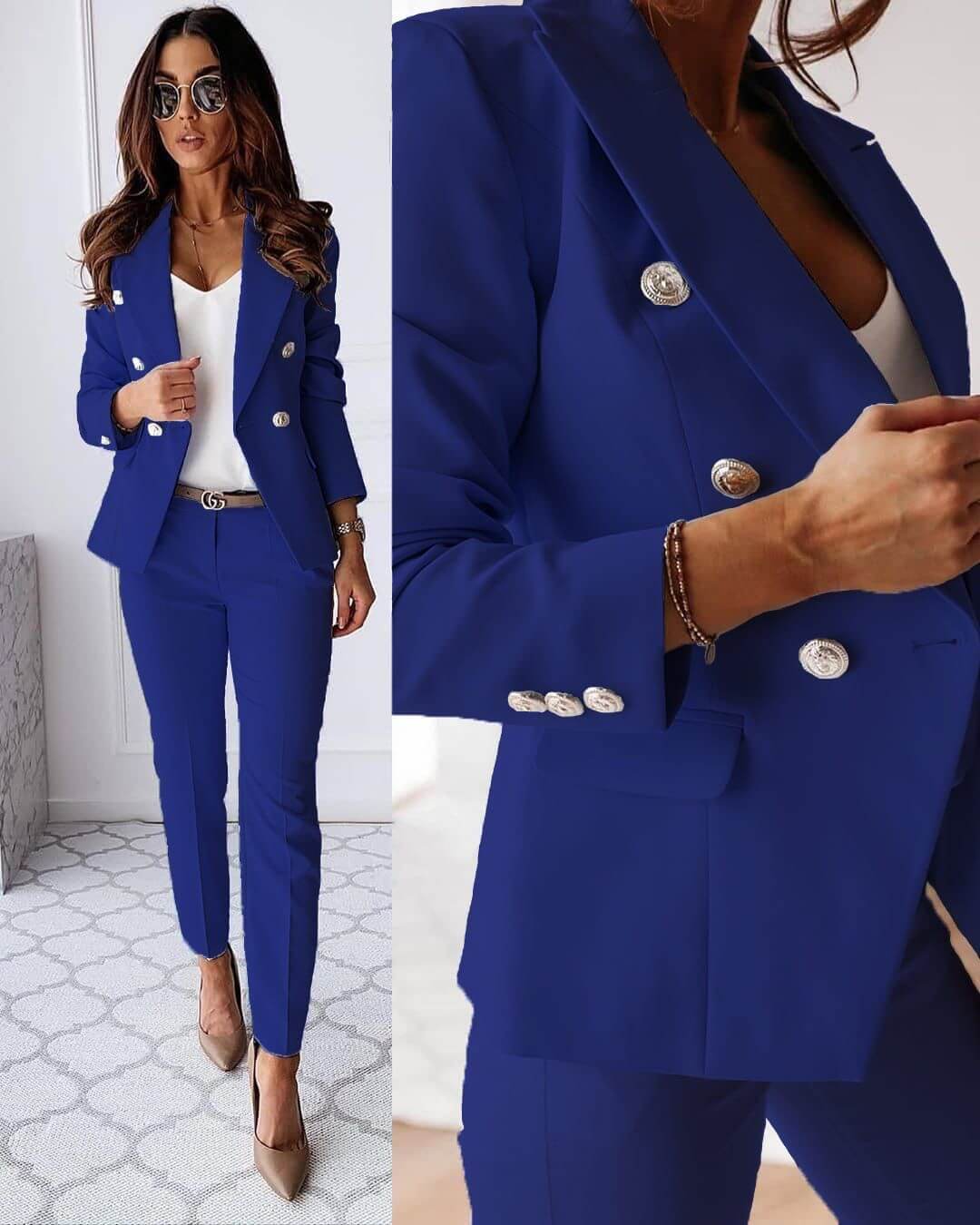Women's Modern Business Suit – Complete Ensemble Jacket and Fitted Trousers