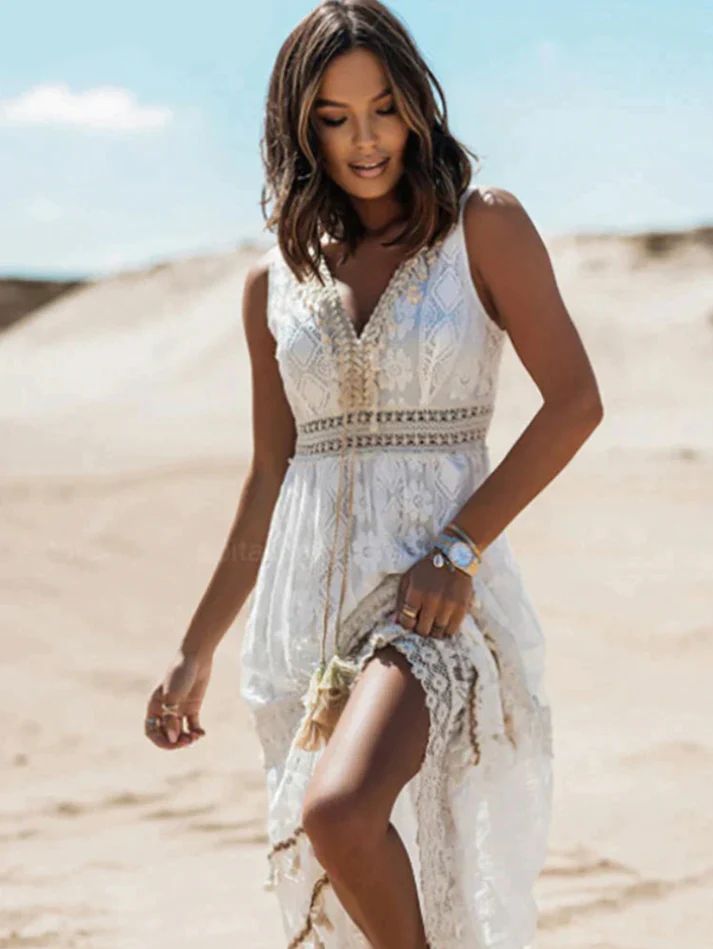 Retro Sunlit Bohemian Everyday Maxi Dress for Women
