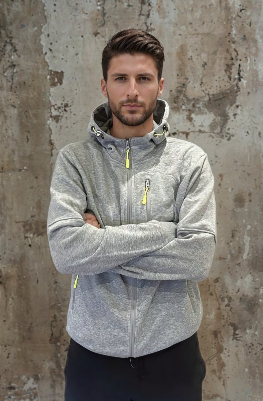 Men's Cosy Outdoor Full Zip-up Hoodie with Adjustable Drawstring and Functional Pockets