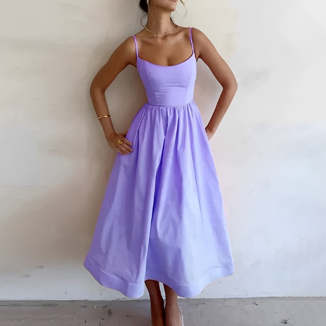 Women's Flowing Summer Sleeveless Midi Dress