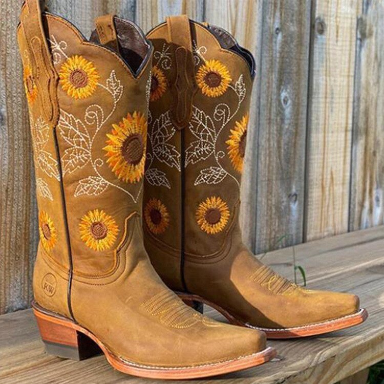 Women's Vibrant Occasion Mid-Calf Embroidered Cowboy Boots