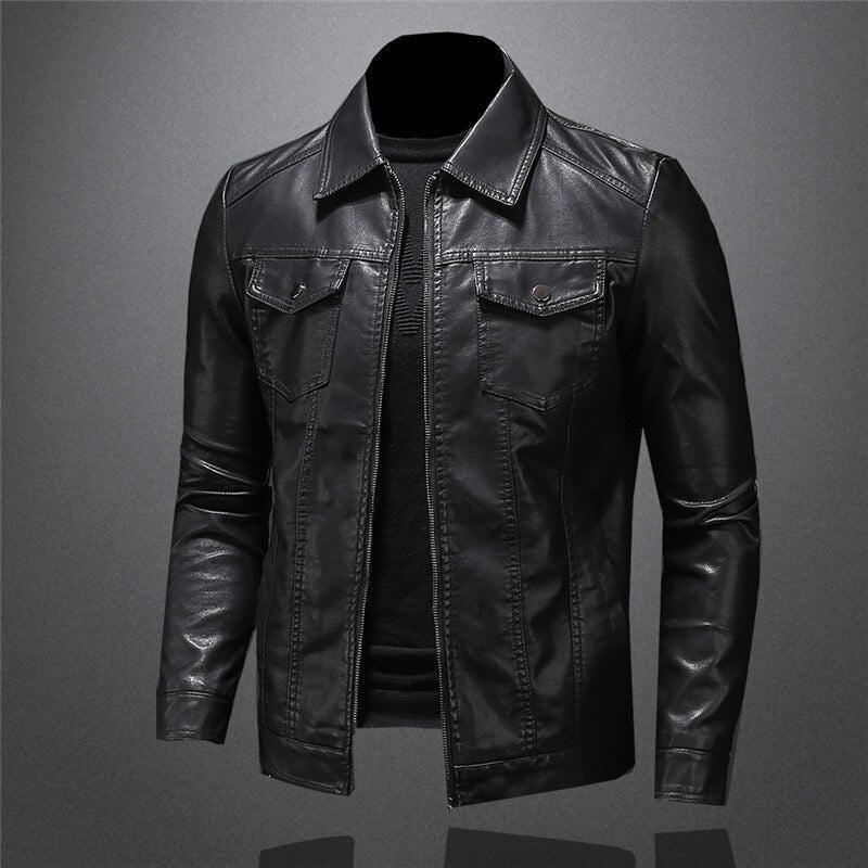 Timeless Men's Rider Outdoor Versatile Sleek Leather Jacket