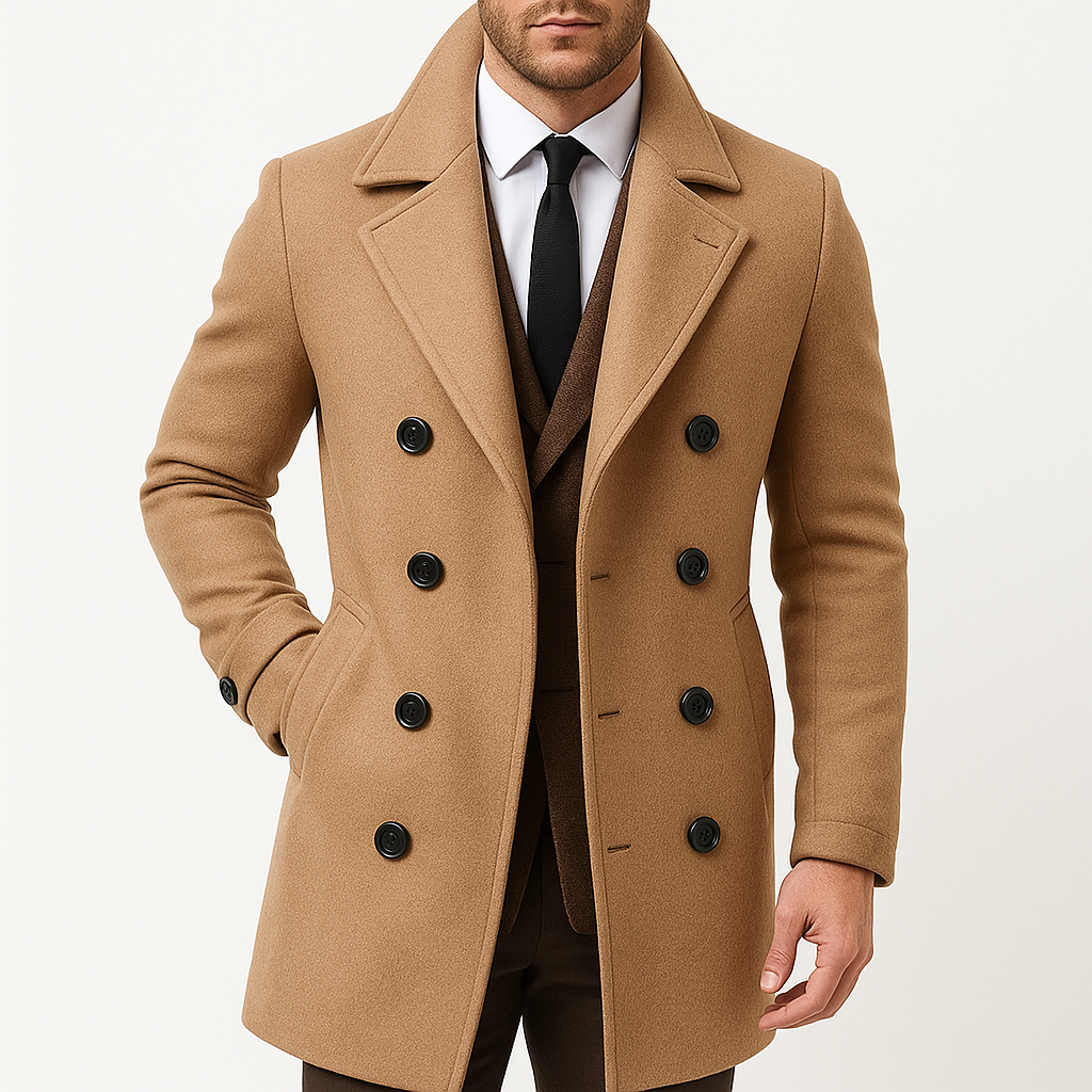 English Wool Long Overcoat