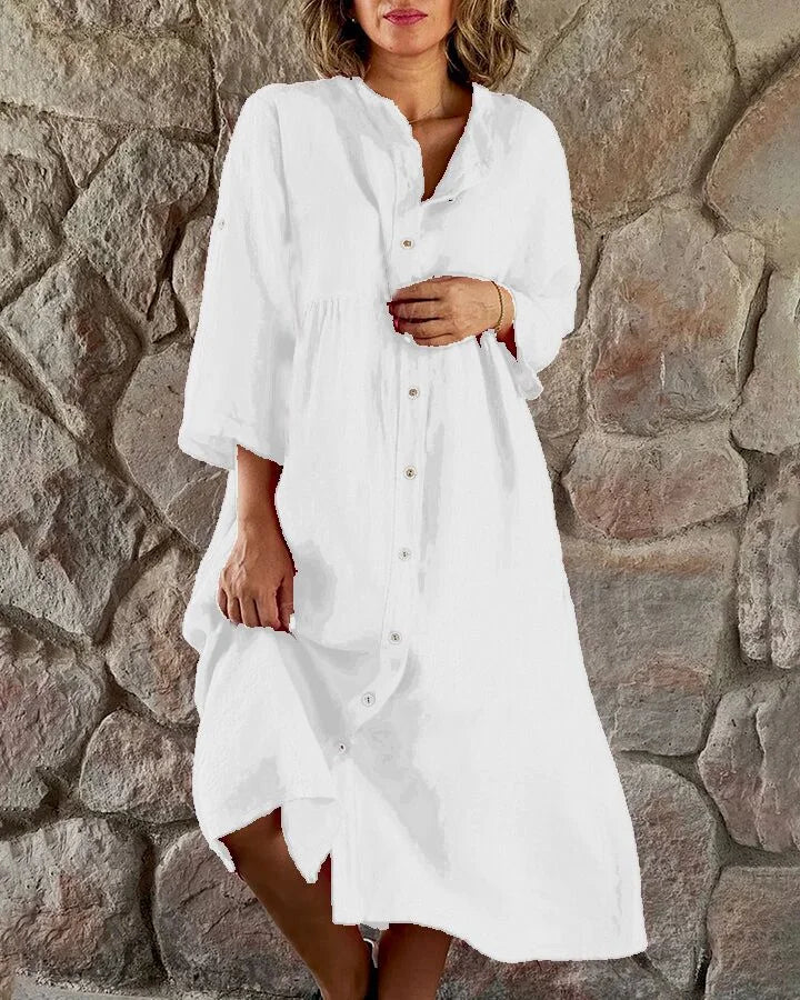 Women's Elegance Flowing Summer Airy Shirt Dress