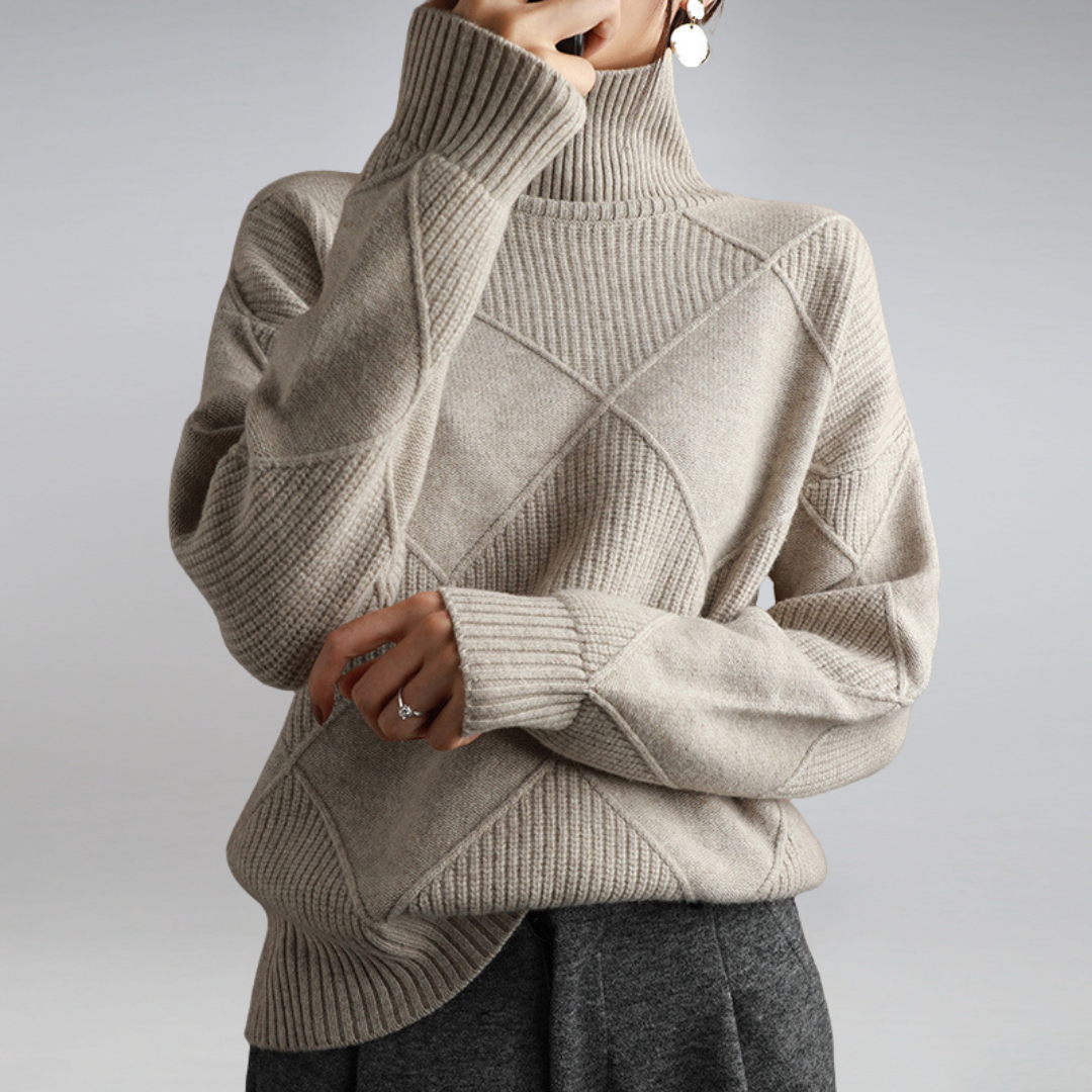 Women's Timeless Elegance Warm Cashmere Roll Neck Jumper