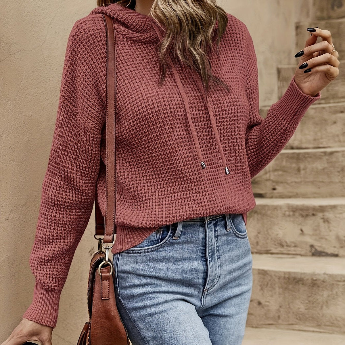 Women's Stylish Hooded Long Sleeves Jumper for Autumn and Winter