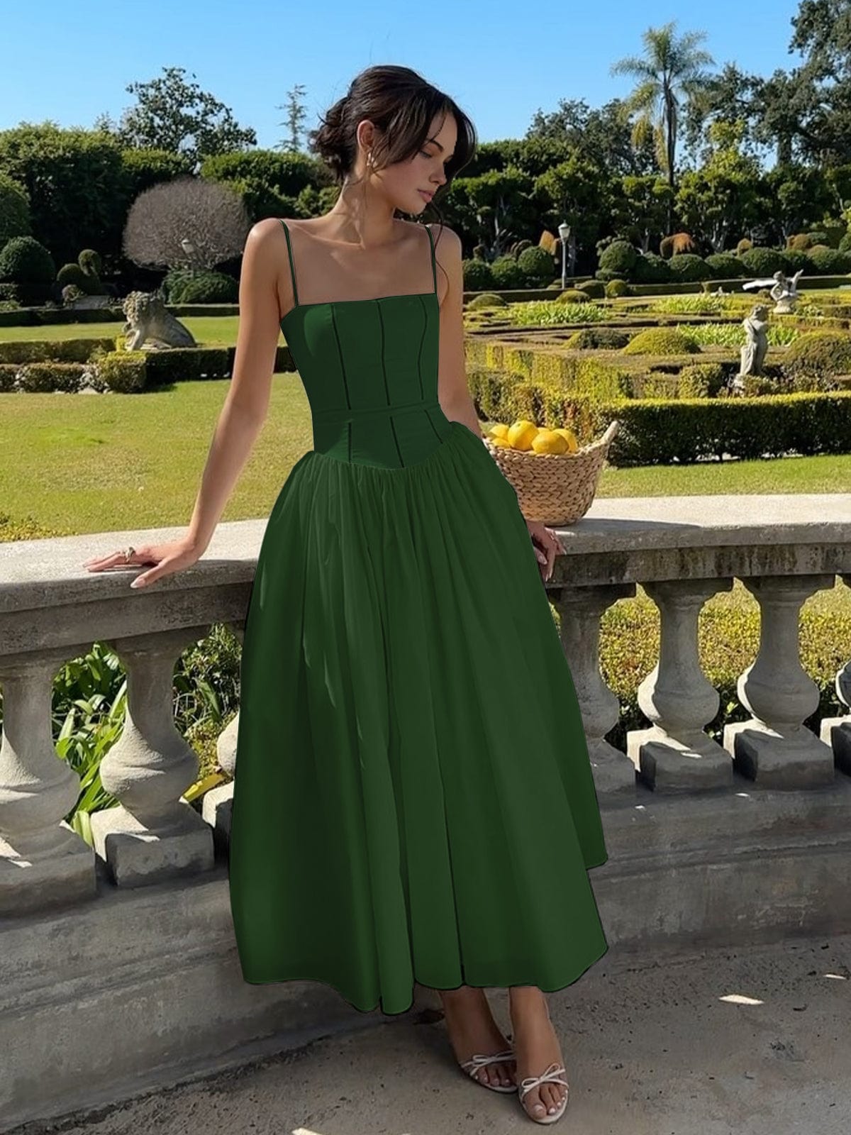 Women's Timeless Corset Midi Wedding Guest Dress