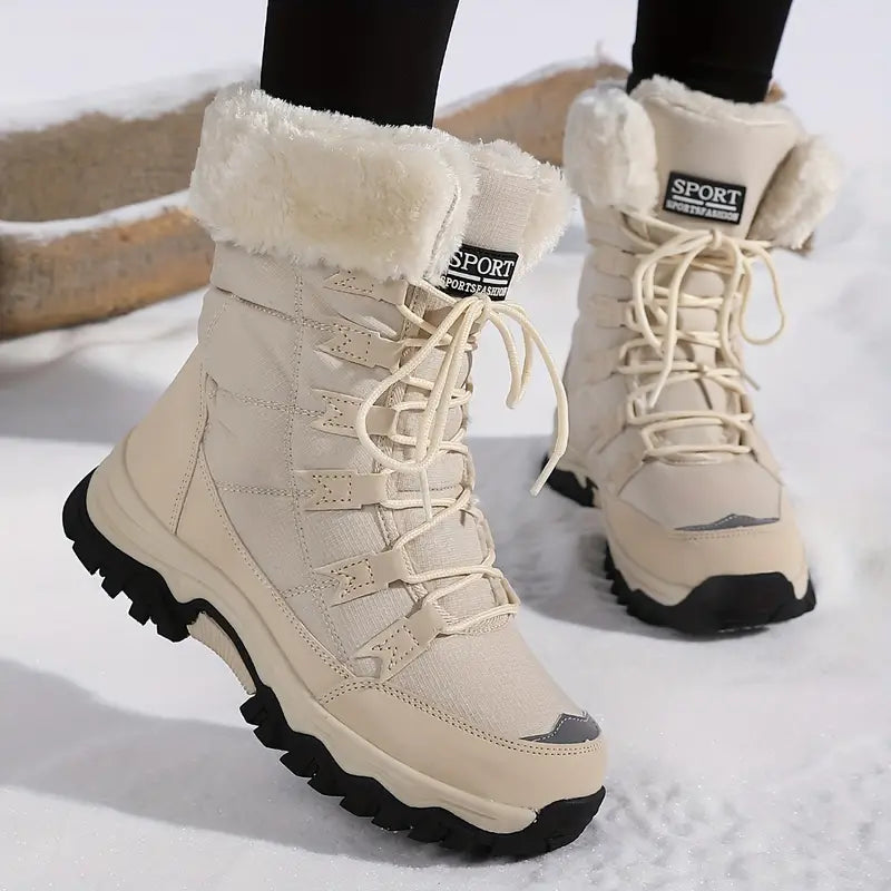 Women's Waterproof Winter Faux Fur Lining Boots for Cold and Snowy Days