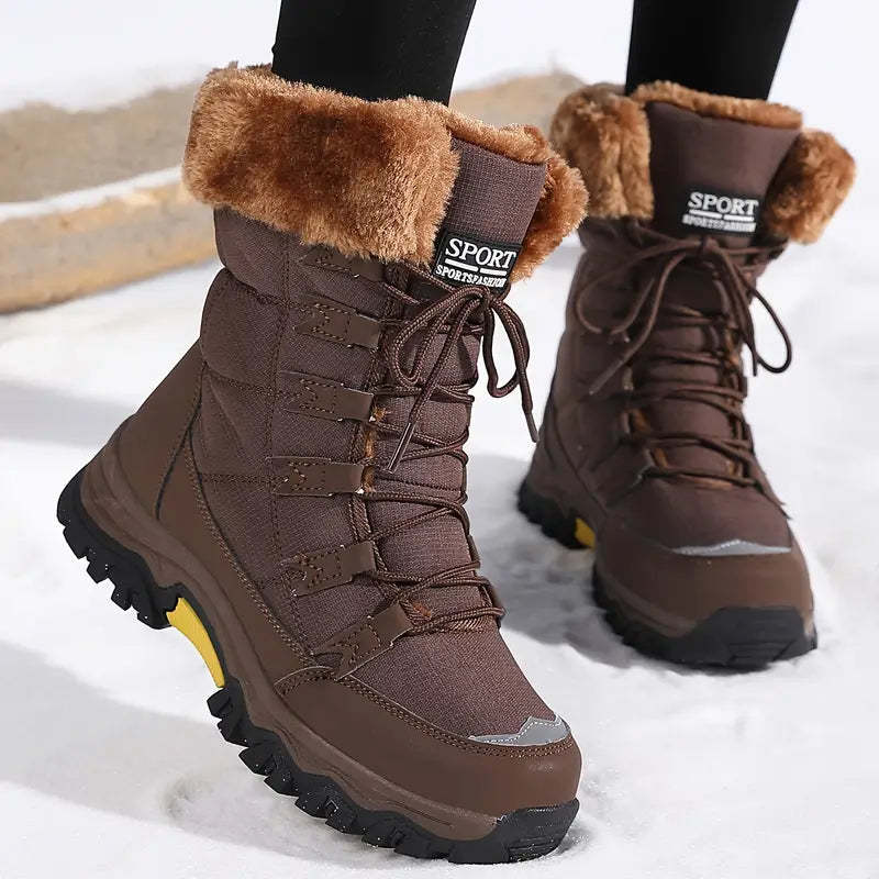 Women's Waterproof Winter Faux Fur Lining Boots for Cold and Snowy Days