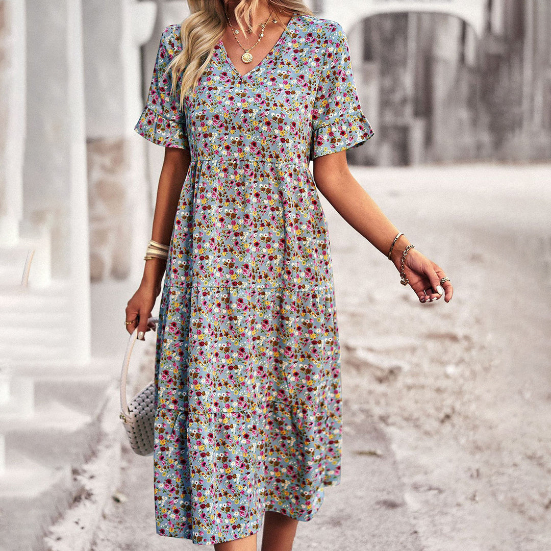 Chic Sunny Vibrant Floral Summer Dress for Women