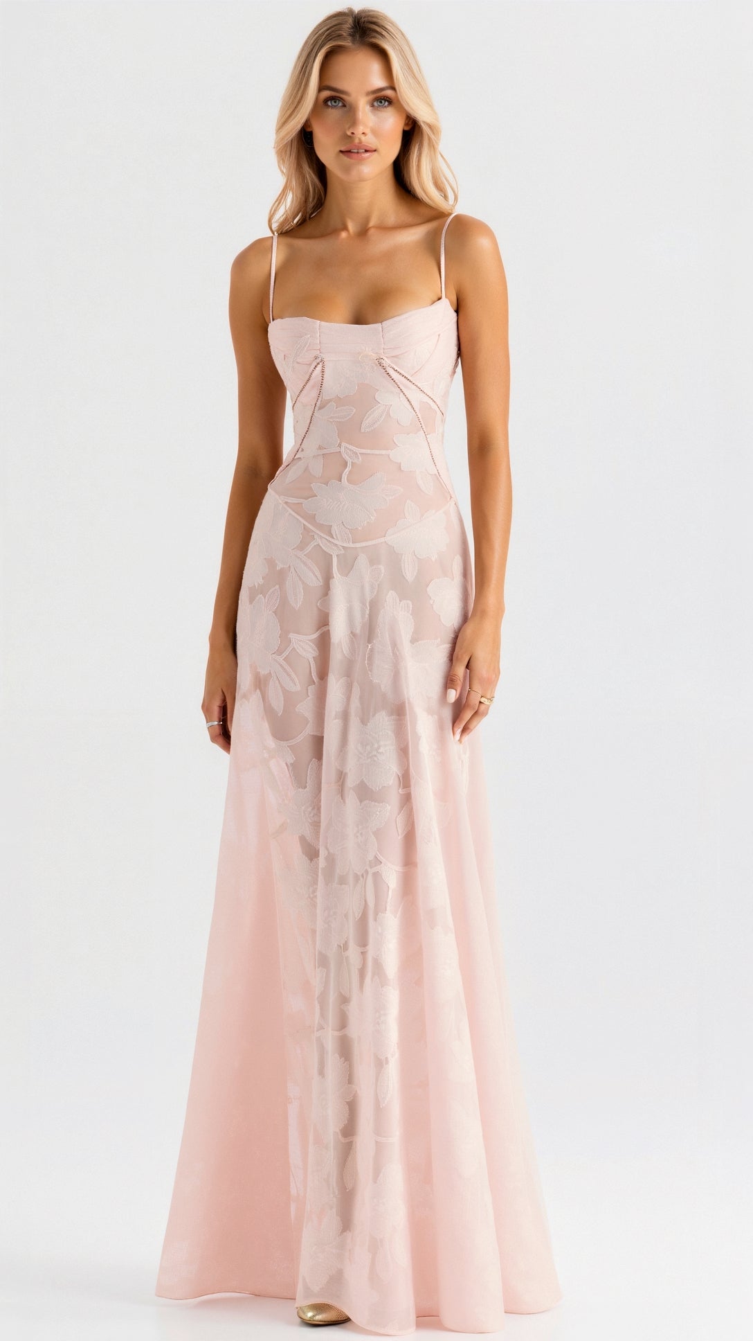 Women's Refined Bustier-Inspired Evening Maxi Wedding Guest Dress