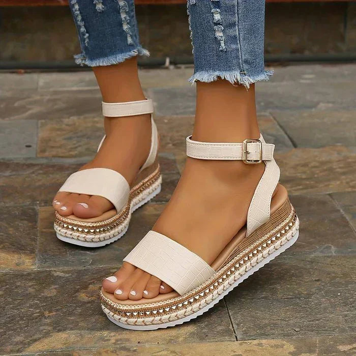 Women's Fashion Platform Sandals with Secure Ankle Strap