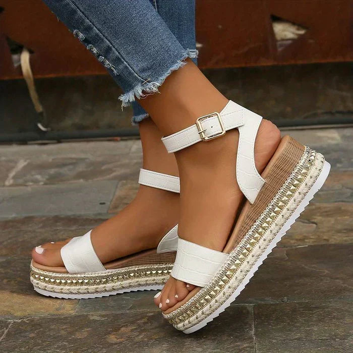 Women's Fashion Platform Sandals with Secure Ankle Strap