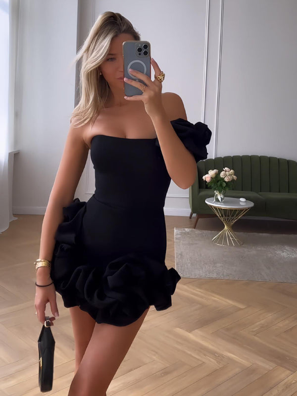 Women's Chic Ruffle Layered Mini Dress for All Occasion