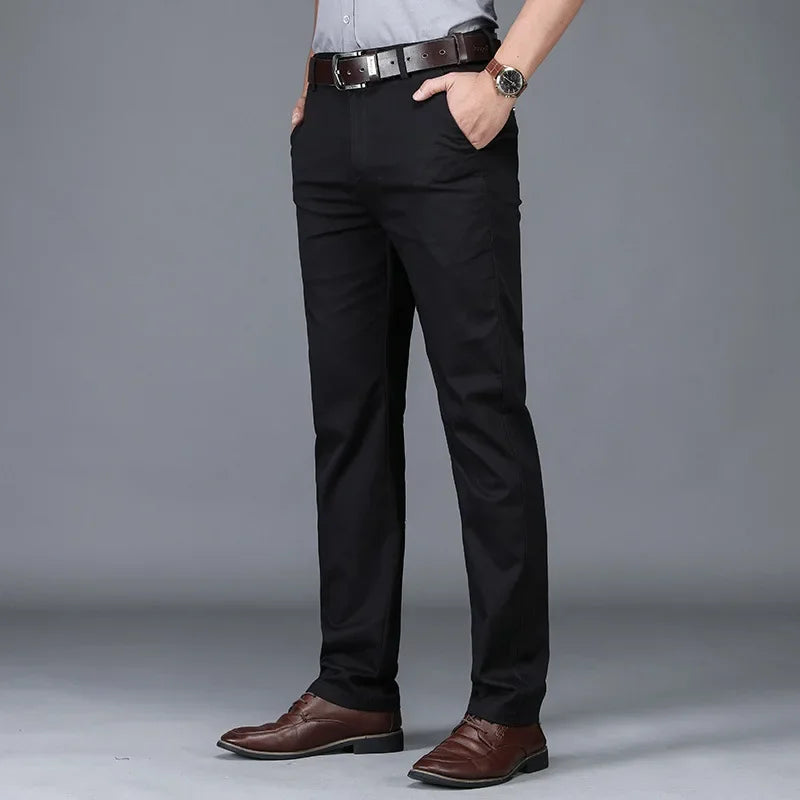 Men's Chino Trousers Straight Cut Regular Fit Smart Casual Style