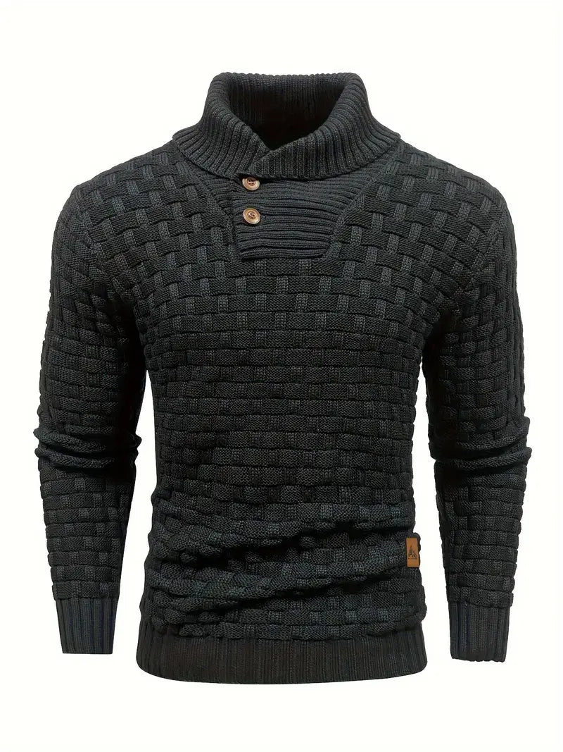 Men's Fashion Warm Knitted High Neck with Buttons