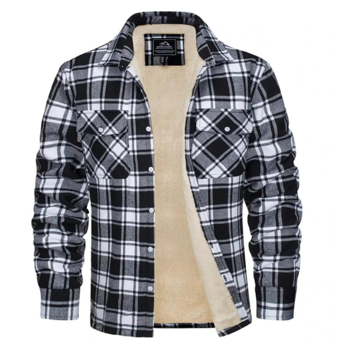 Men's Cozy Sherpa Checkered Practical Shirt Jacket