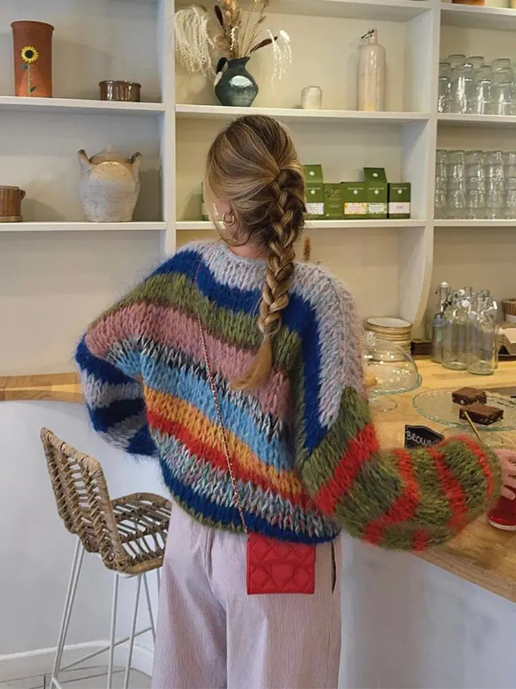 Women's Cosy Multicoloured Warm Jumper for Winter