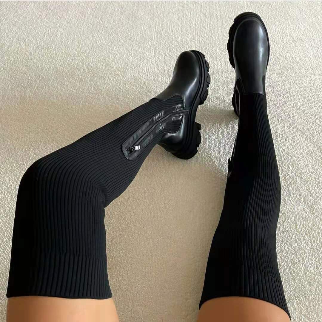 Women's Stylish Heeled Knee-High Boots for Outdoor Use