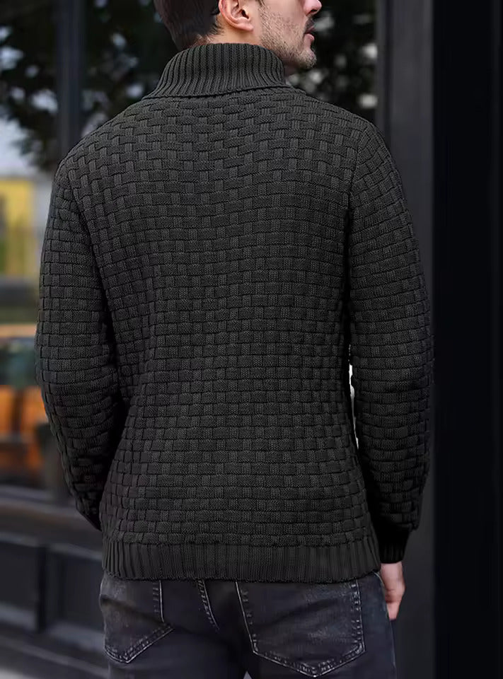 Men's Fashion Warm Knitted High Neck with Buttons