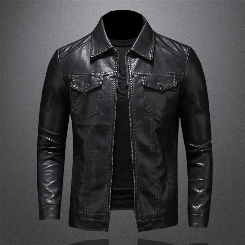 Timeless Men's Rider Outdoor Versatile Sleek Leather Jacket