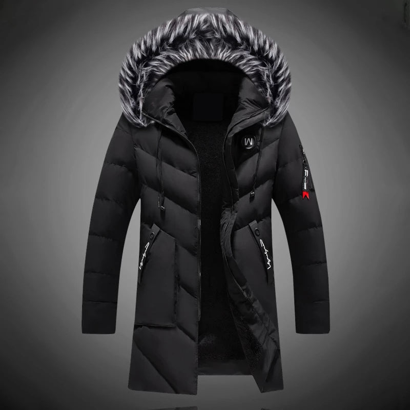 Men's Winter Warm Thermal Insulation Weatherproof Coat with Adjustable Hood