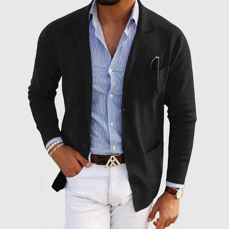 Timeless Men’s Knit Business Modern Blazer for Formal or Casual Event